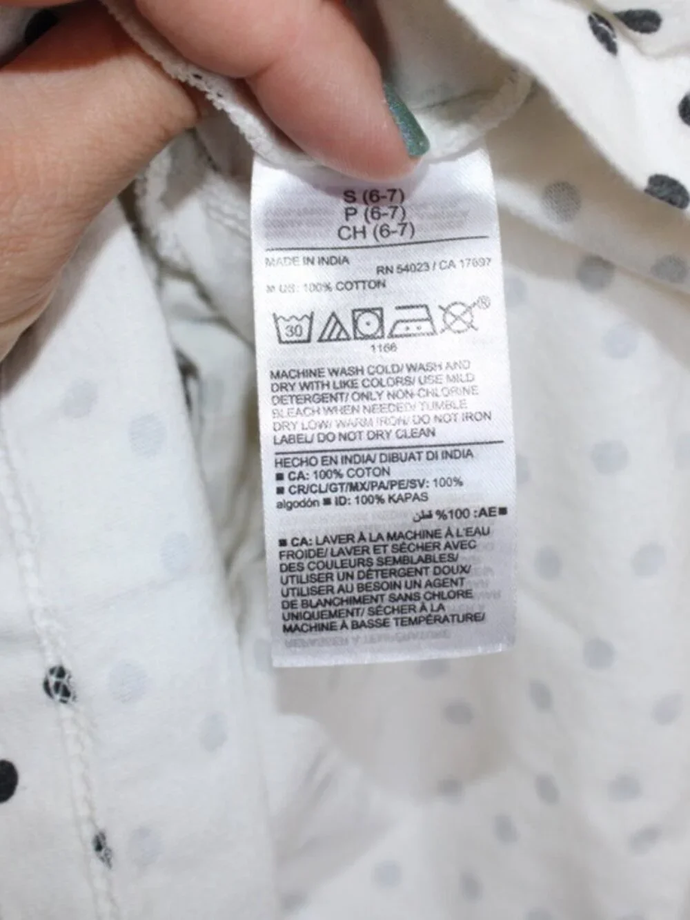 Girl's Black and White Polkadot Cotton Playdress (6/7)